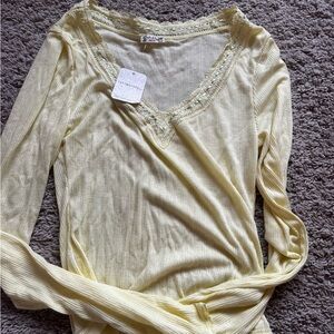 Free People Yellow Only You Long Sleeve (xs)
